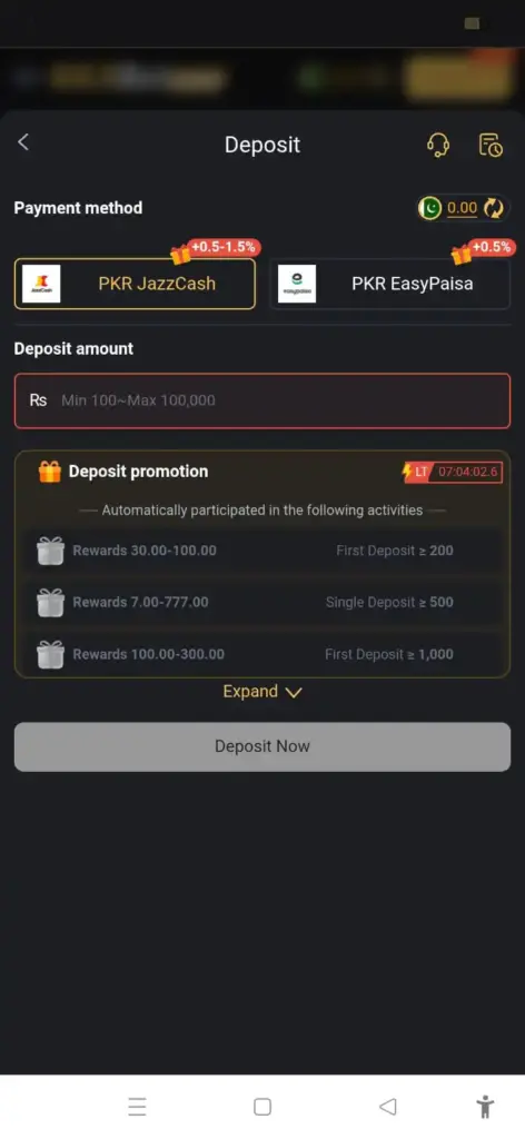 663BET Game Deposit Method via local payment methods like EasyPaisa and JazzCash