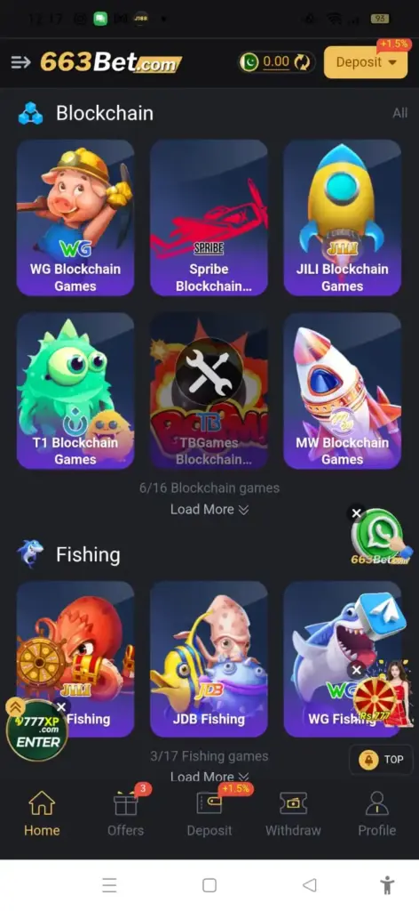 Blockchain Games of 663BET App