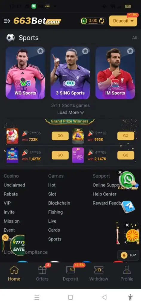 Sports Games of 663 BET App